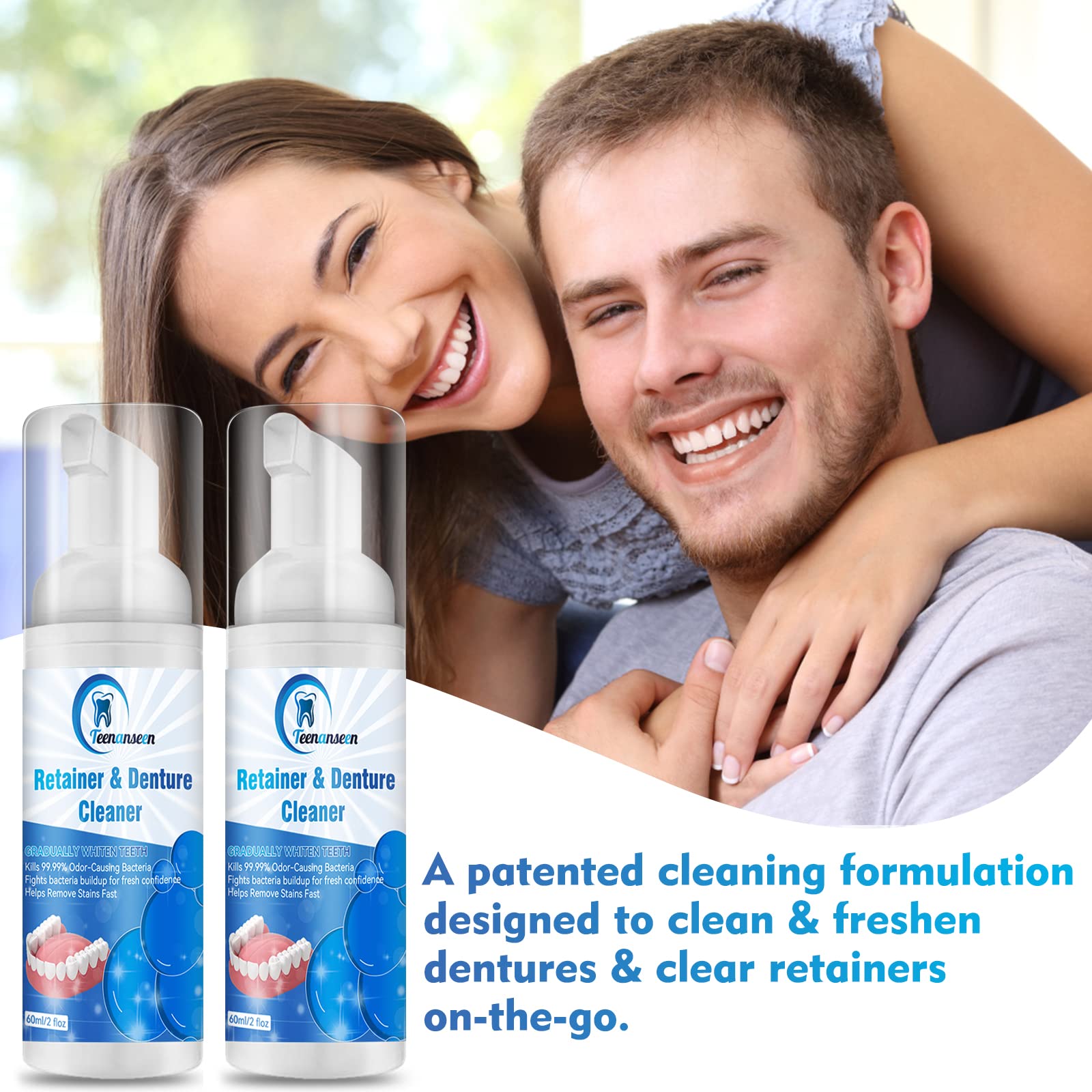 Applying foam cleaner to a retainer