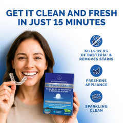 On-the-go aligner cleaner fresh foam for quick cleaning