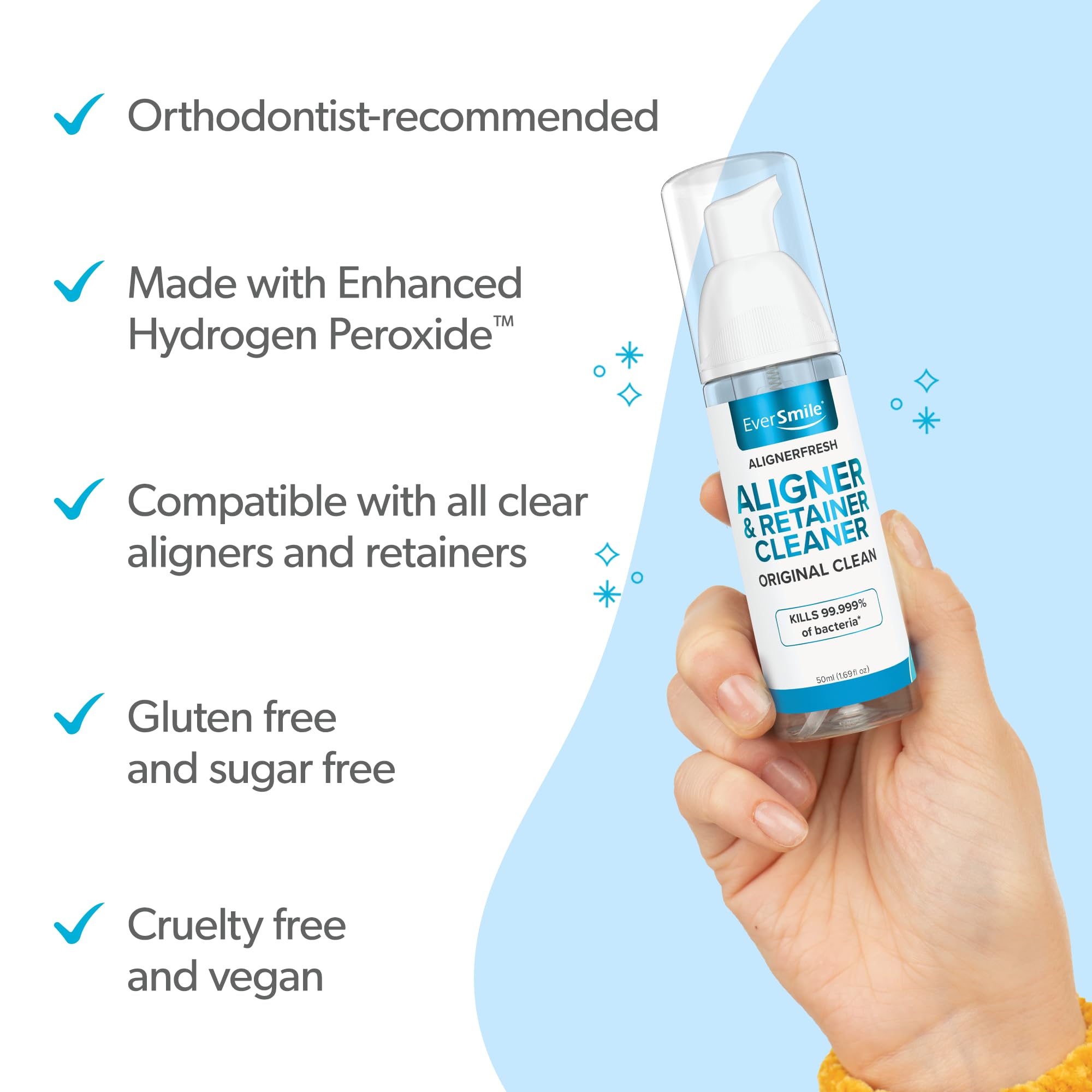 Applying AlignerFresh Original Clean to dental aligners