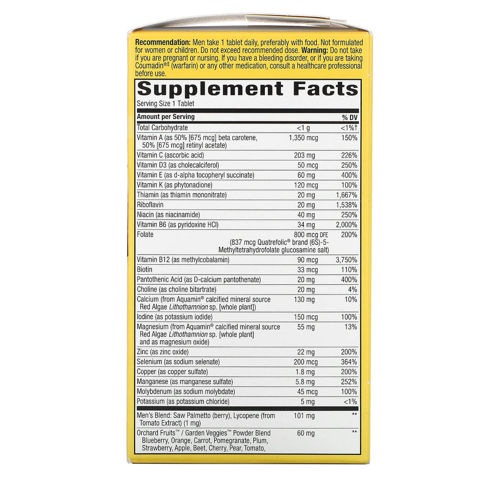 Packaging for Alive! Once Daily Men's 50+ Ultra Potency Multivitamin