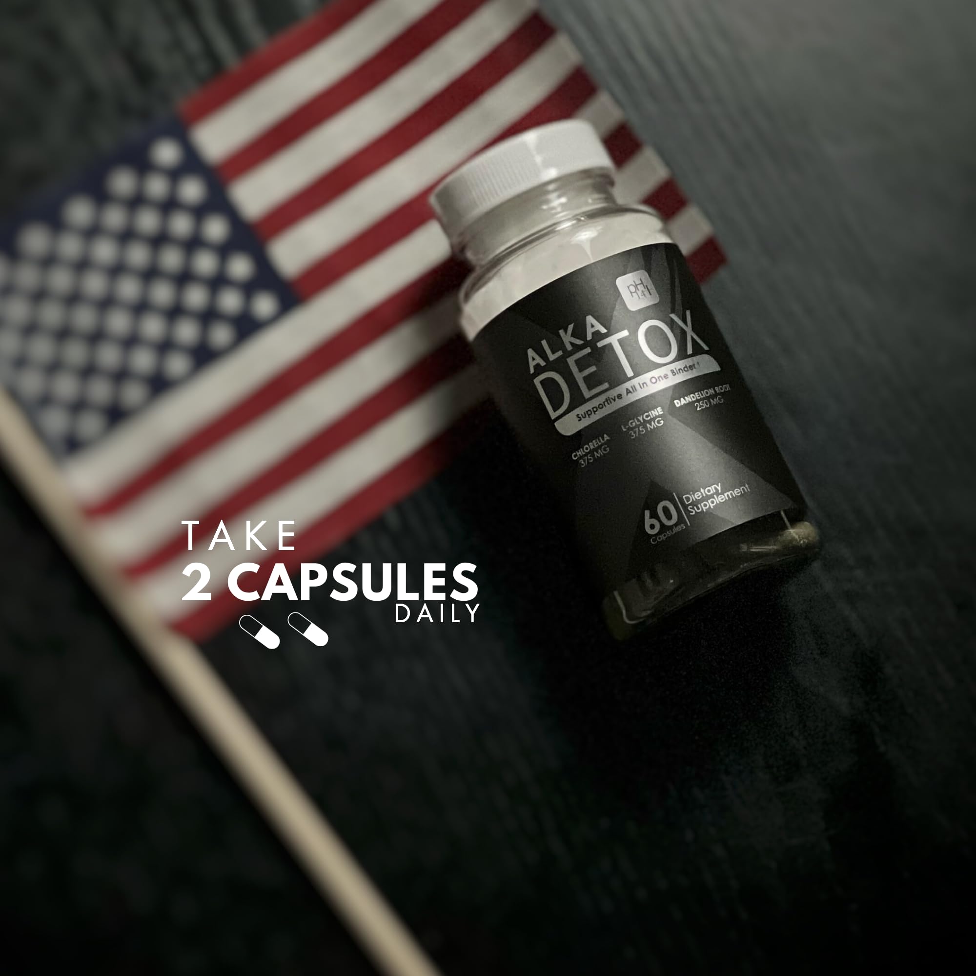 Liver and gut detox concept with capsules