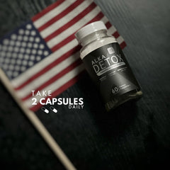 Liver and gut detox concept with capsules