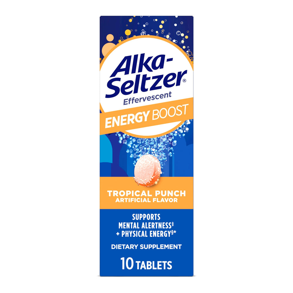 Alka-Seltzer Energy Boost 10-count box front