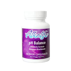 Front label of Alkalife pH Balance Tablets bottle (90 count)