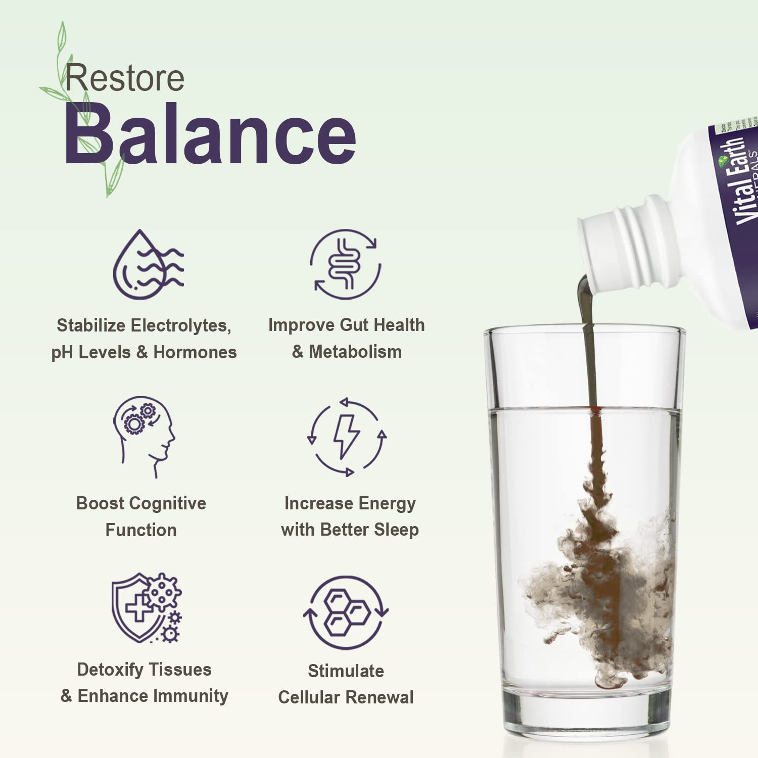 Make water alkaline with humic minerals for balanced hydration