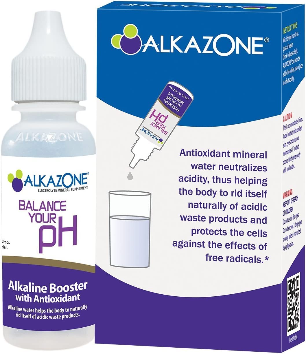 Close-up of AlkaZone drops bottle front