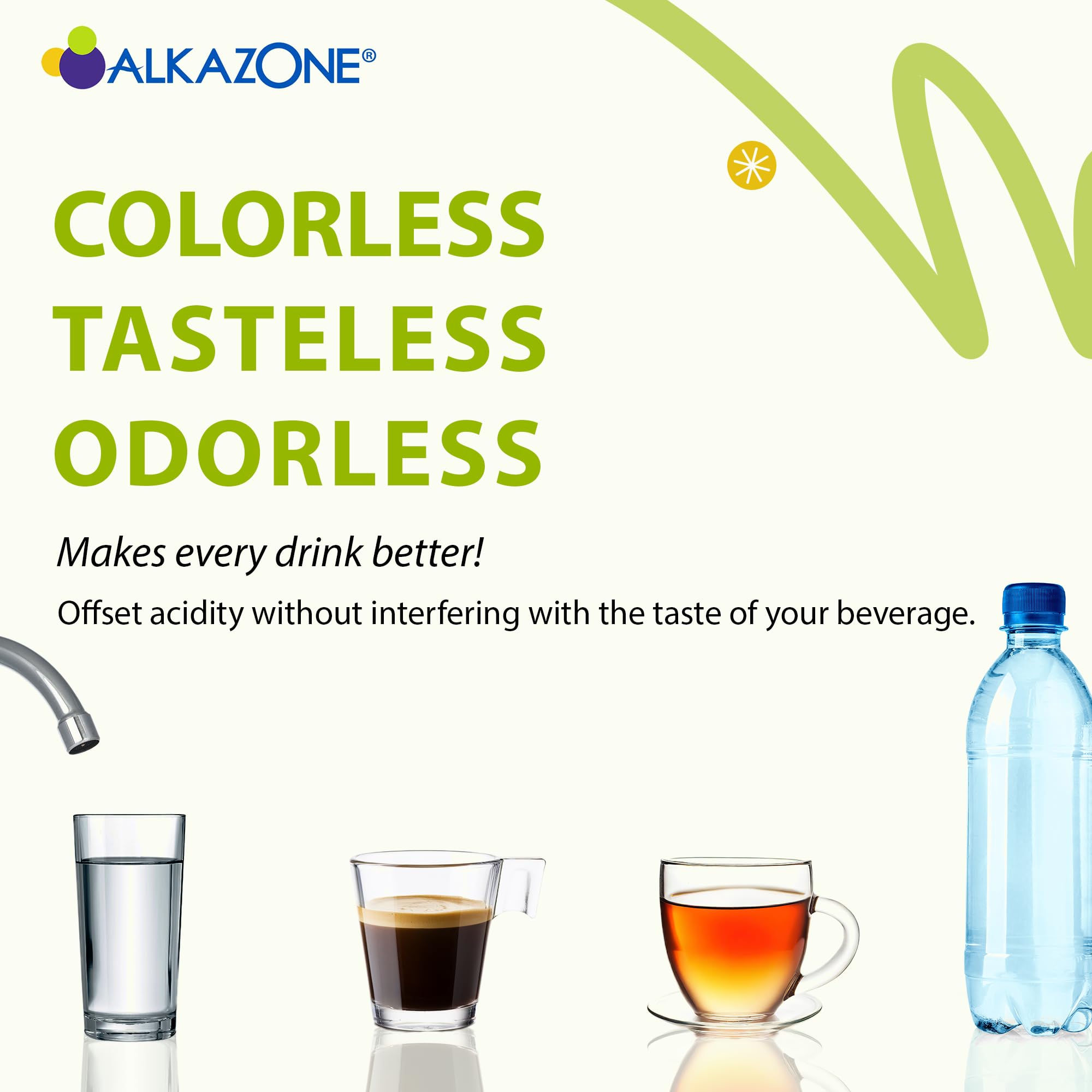 Lifestyle scene: water being enhanced with Alkazone pH drops