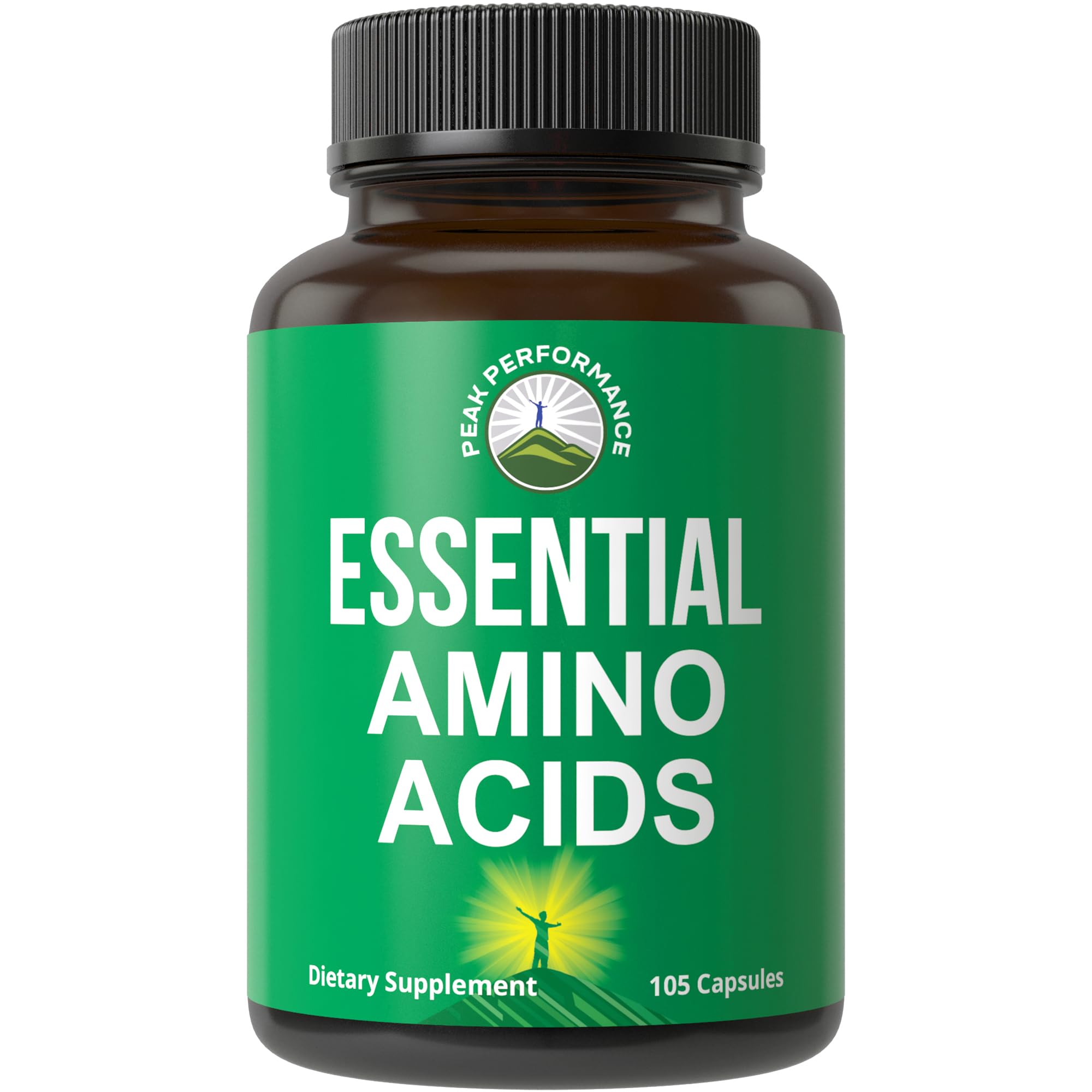 Bottle of All 9 Essential Amino Acids capsules - front view