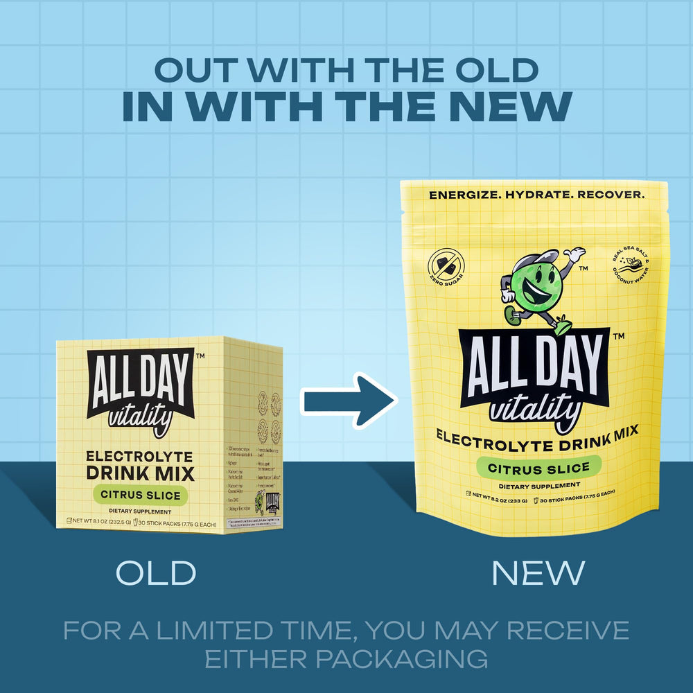 ALL DAY Vitality pickleball electrolyte sticks dissolving in water for refreshing endurance