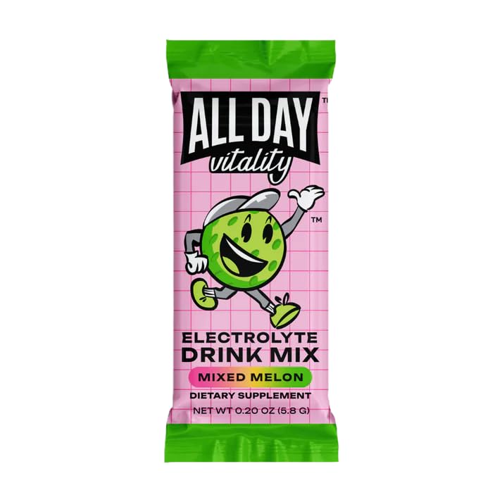 ALL DAY Vitality electrolyte packets tear open before a fast-paced match