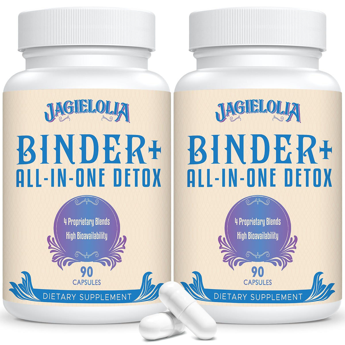 All-in-one detox binder bottle and capsules 1500mg