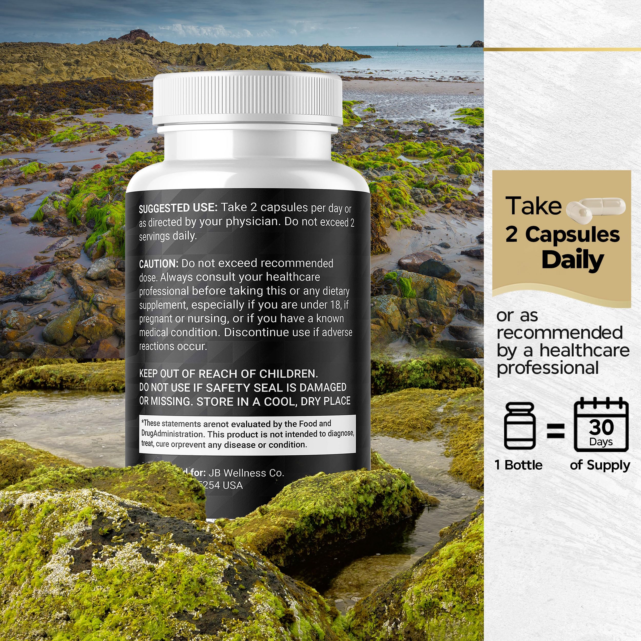 All-in-one wellness Sea Moss capsules for women and men