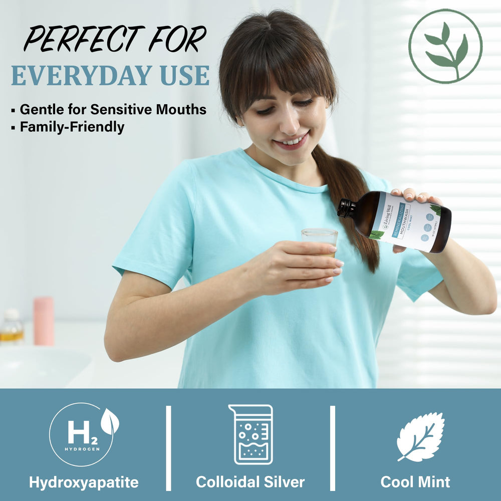 All-natural ingredients label for the mouthwash