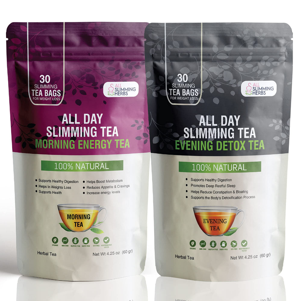 ALL SLIMMING HERBS morning tea bags ready for an energy-boosting daily ritual