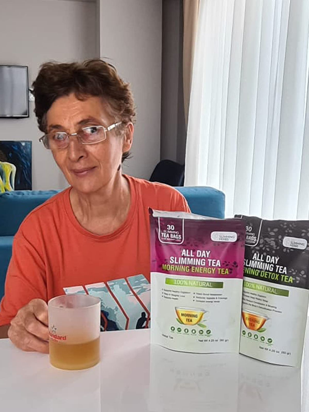 ALL SLIMMING HERBS green tea and lemongrass ingredients displayed for natural metabolism support