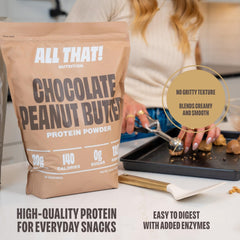 ALL THAT! NUTRITION shake image shows creamy texture for smooth, versatile blends