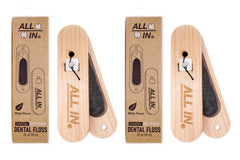 Magnetic closure on bamboo floss holder close-up