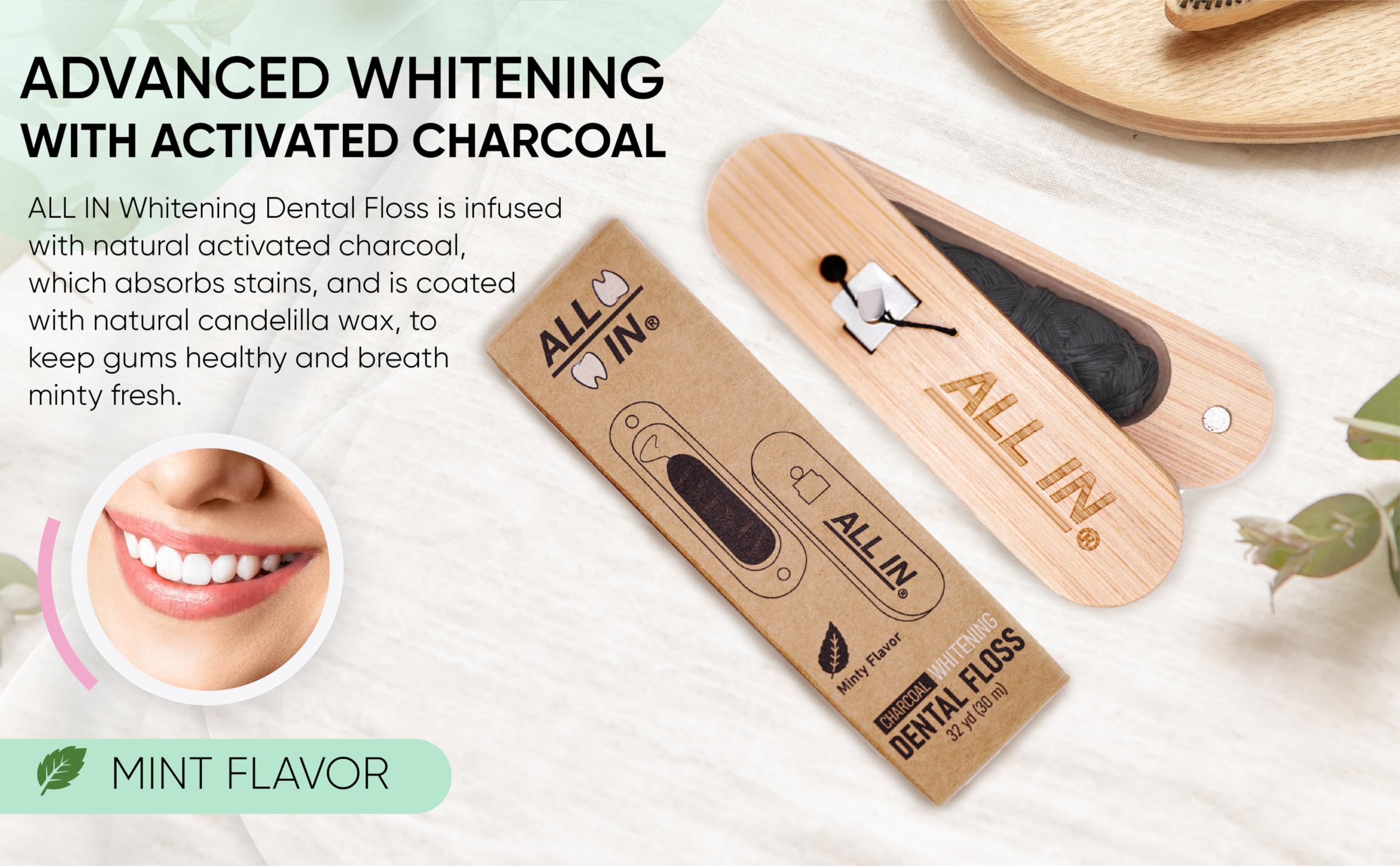 Eco-friendly bamboo and charcoal floss materials