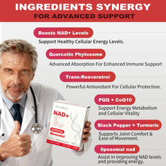 Close-up of a berry-flavored NAD+ liquid packet with label