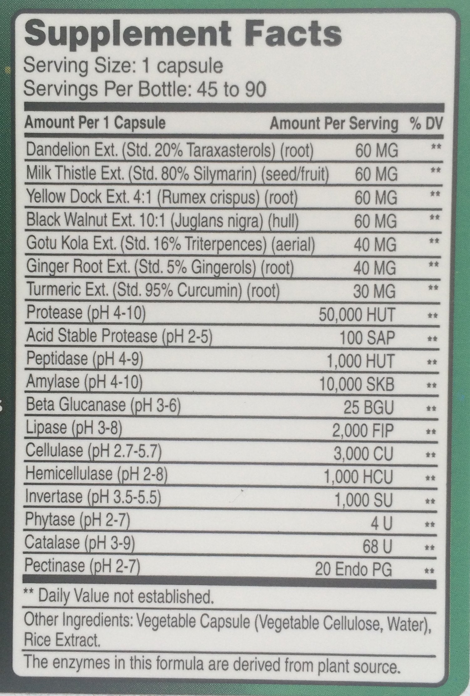 Close-up of Daily Detox vegetarian capsules