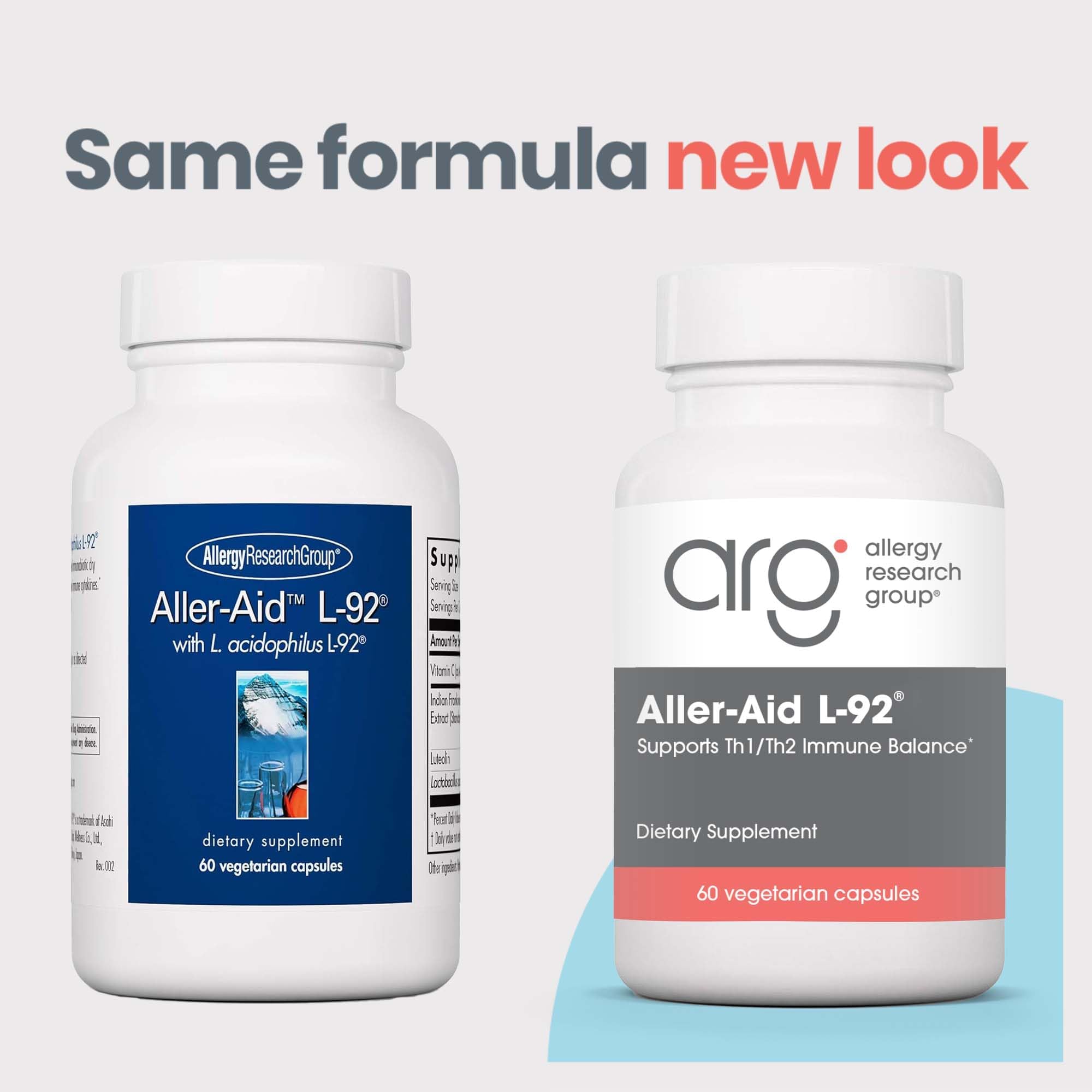 Close-up of Aller-Aid L92 vegetarian capsules