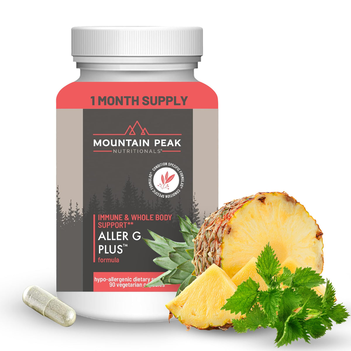 Front view of Mountain Peak Aller G Plus bottle