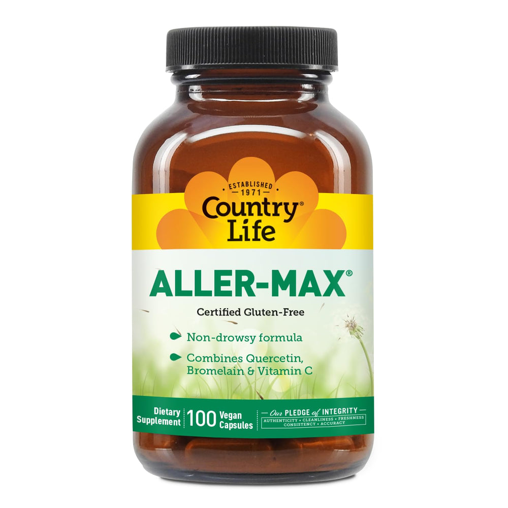 Nutritional facts panel of Aller-Max bottle