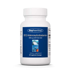 Front view of Allergy Research Group B12 Adenosylcobalamin bottle with 60 vegetarian lozenges