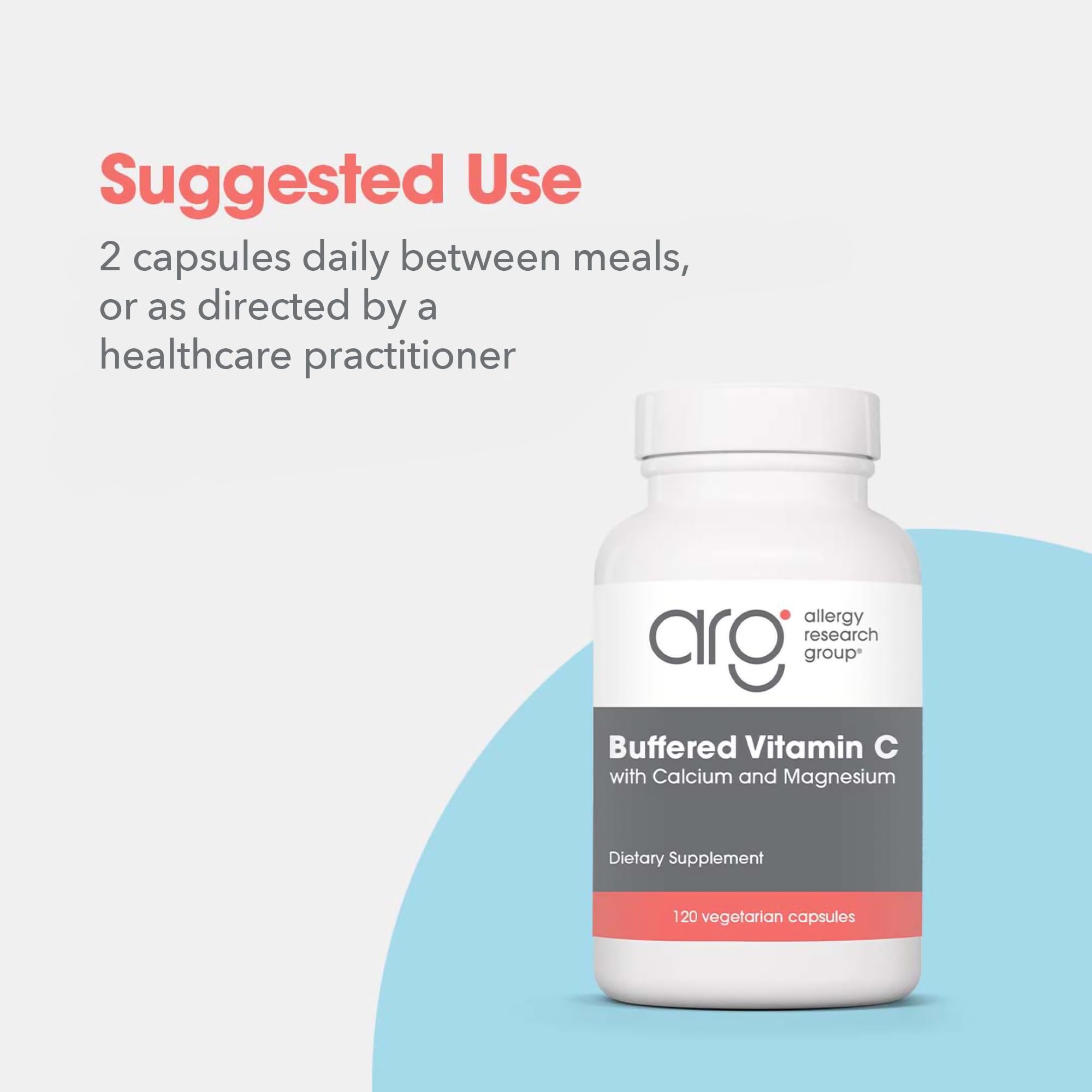 Label detail for Allergy Research Group Buffered Vitamin C bottle