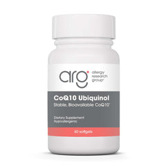 Hero image: Allergy Research Group CoQH-CF Ubiquinol 100mg Softgels bottle