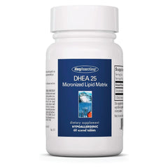 Bottle of Allergy Research Group DHEA 25mg supplement – 60 count