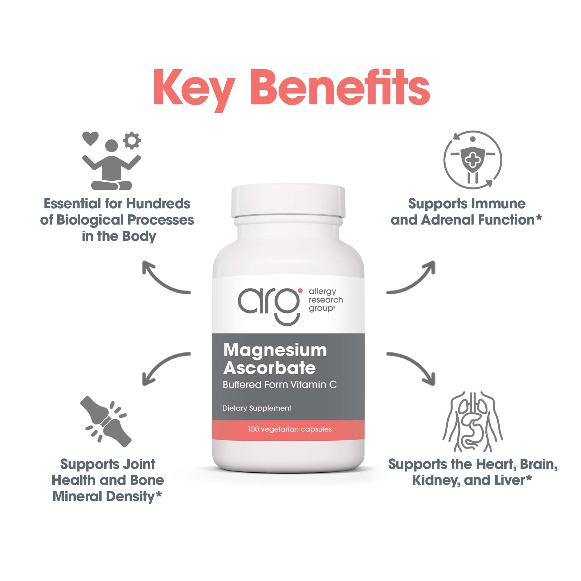 Buffered non-acidic Vitamin C concept graphic