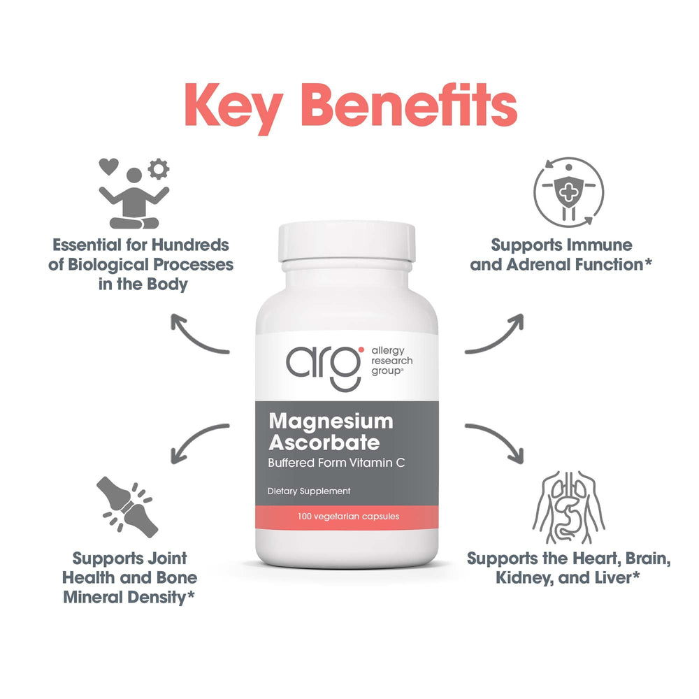 Buffered non-acidic Vitamin C concept graphic