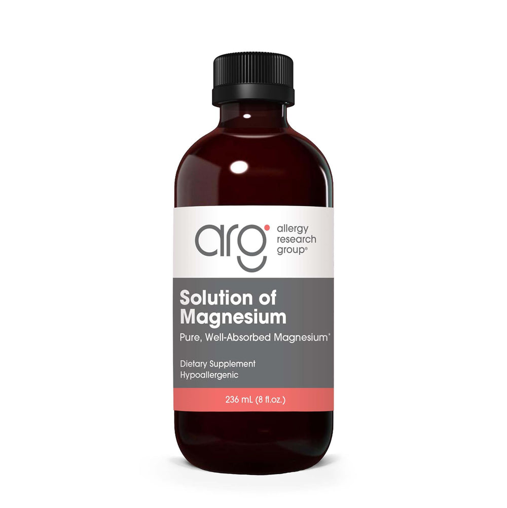 Bottle of Allergy Research Group magnesium chloride liquid 8 oz with 66.5 mg per serving