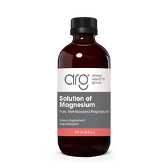 Bottle of Allergy Research Group magnesium chloride liquid 8 oz with 66.5 mg per serving