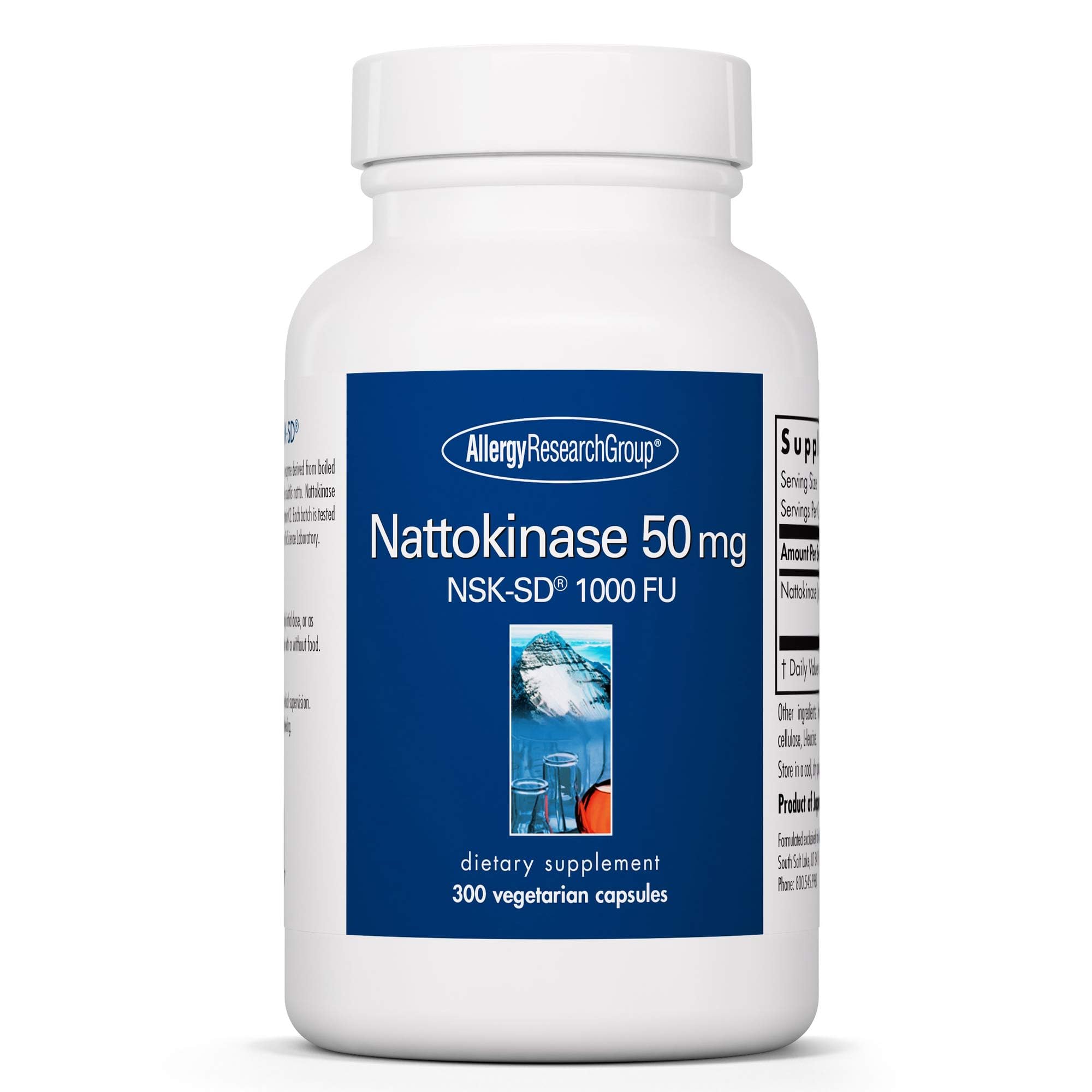 Allergy Research Group Nattokinase bottle label