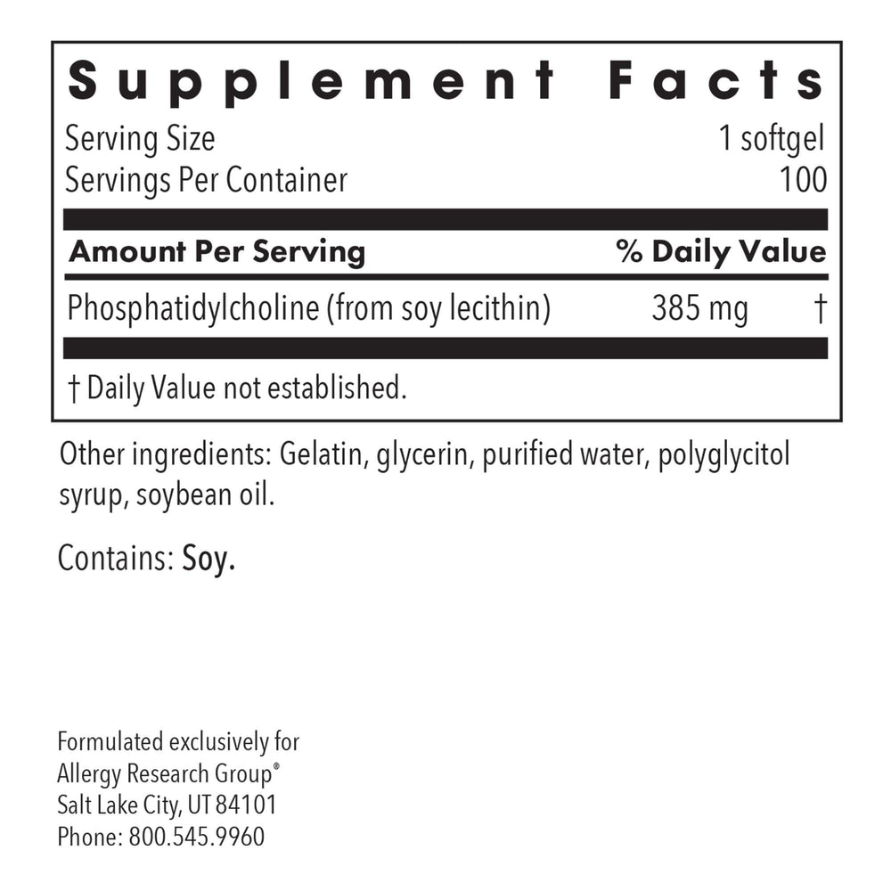 Ingredient: phosphatidylcholine lecithin capsules