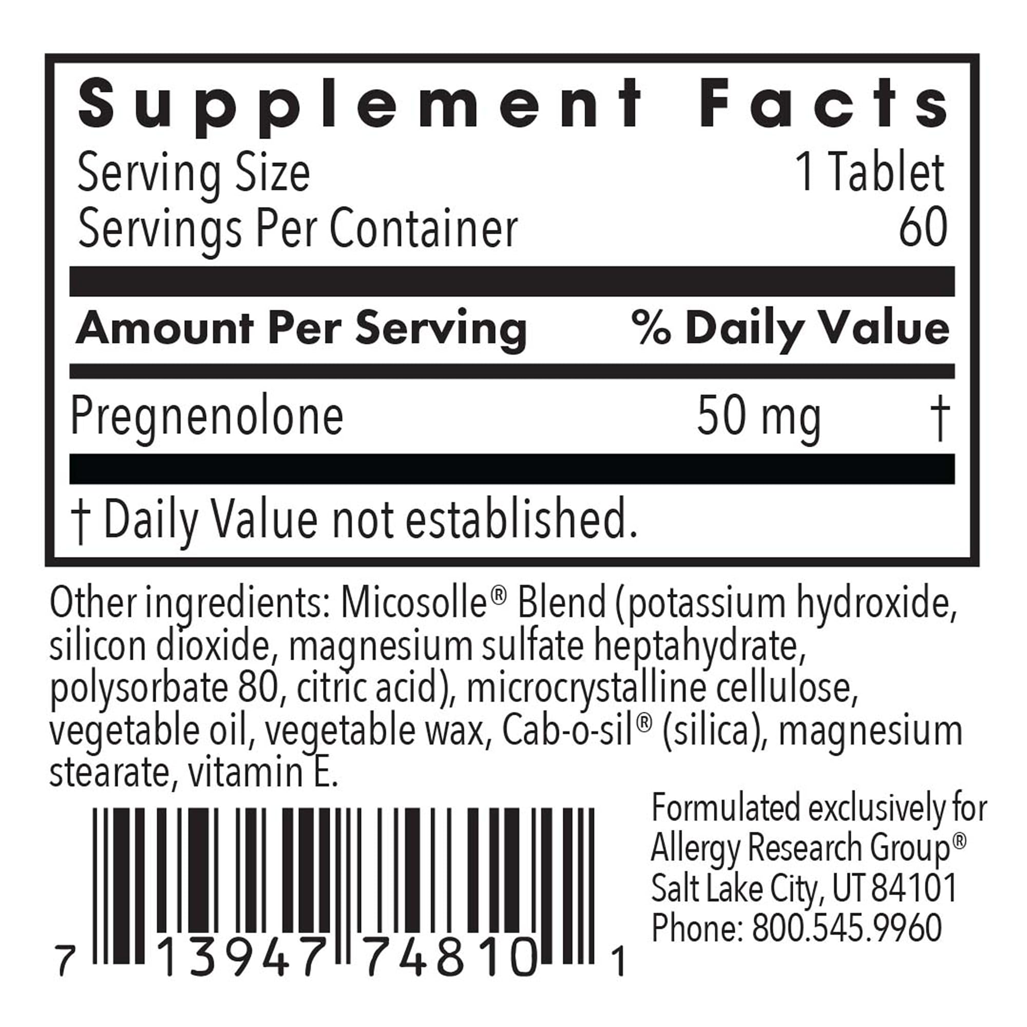 Stack of scored pregnenolone tablets
