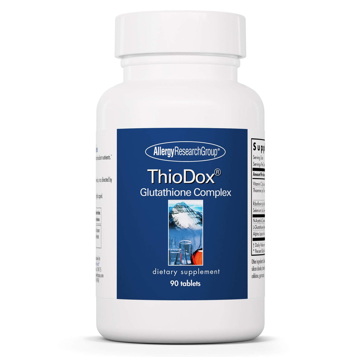 Bottle of Allergy Research Group ThioDox Glutathione Complex with 90 tablets