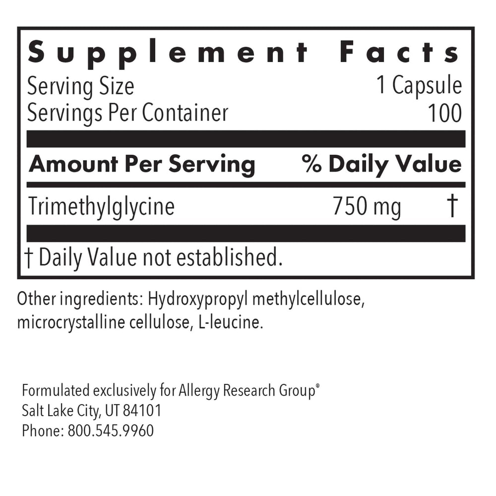 Betaine Anhydrous TMG capsule packaging