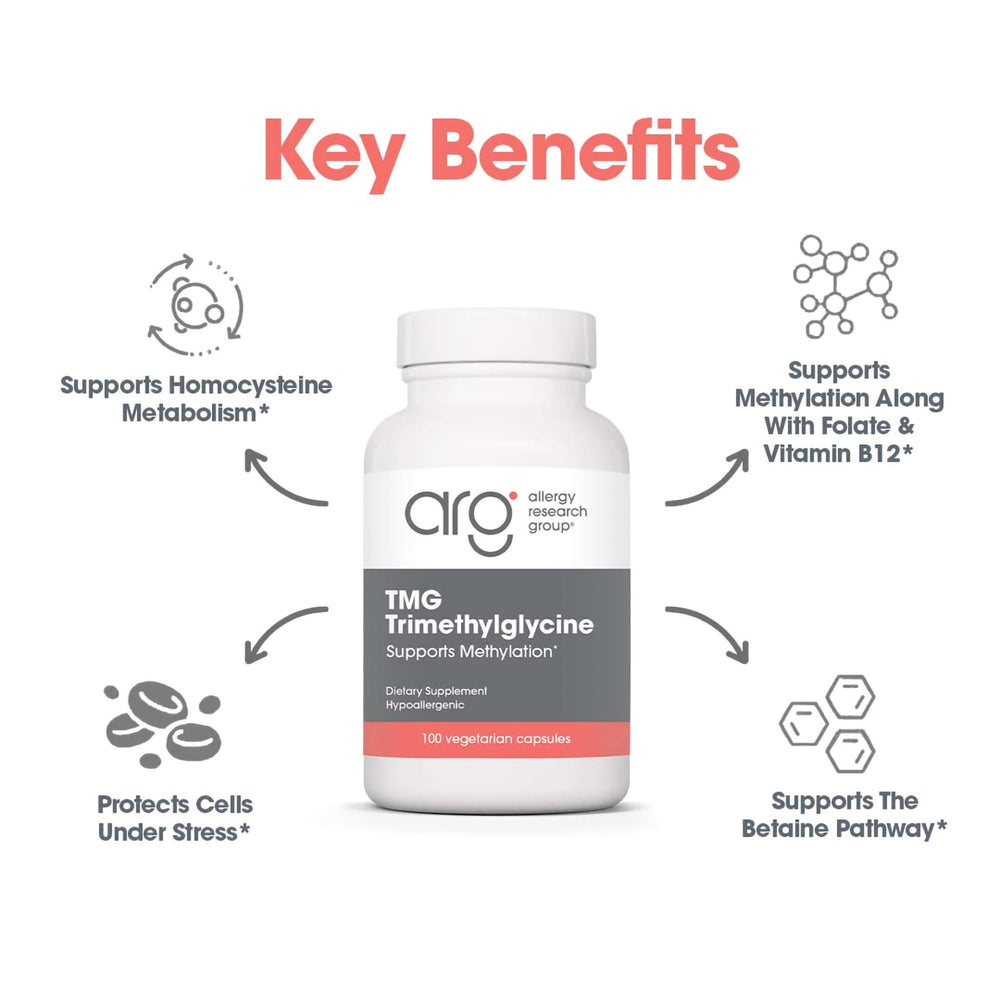 ARG TMG Trimethylglycine 750mg bottle with label