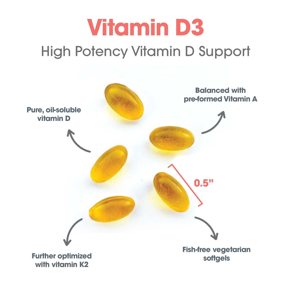 Veggie softgel capsules for vegetarian-friendly Vitamin D3 Complete