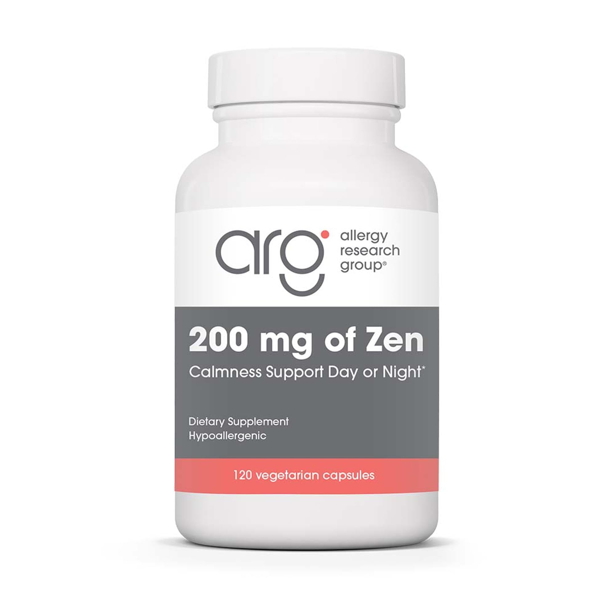 Bottle of Allergy Research Group Zen GABA L-Theanine 120 vegetarian capsules