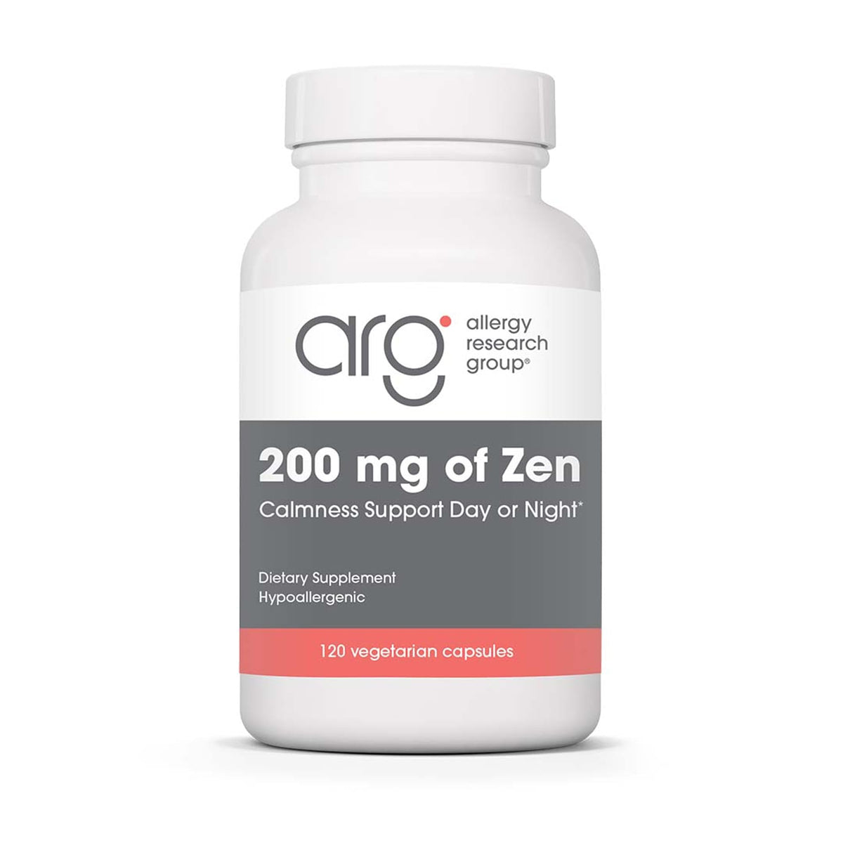 Bottle of Allergy Research Group Zen GABA L-Theanine 120 vegetarian capsules