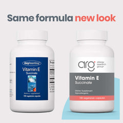 Close-up of Vitamin E Succinate 400 IU vegetarian capsules