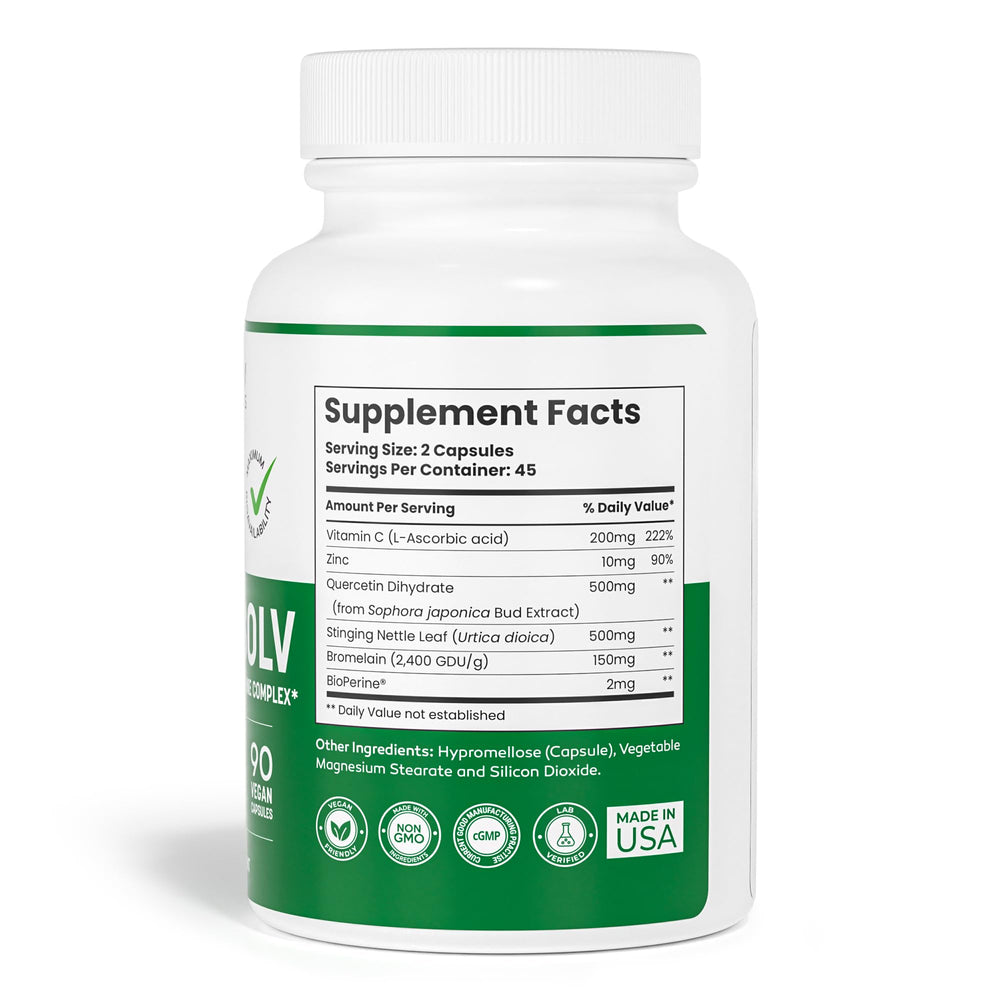 ALLERSOLV Quercetin + Bromelain capsules, 90-count