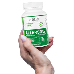 Graphic showing key ingredients: Quercetin Dihydrate, Bromelain, Vitamin C, Zinc, Stinging Nettles