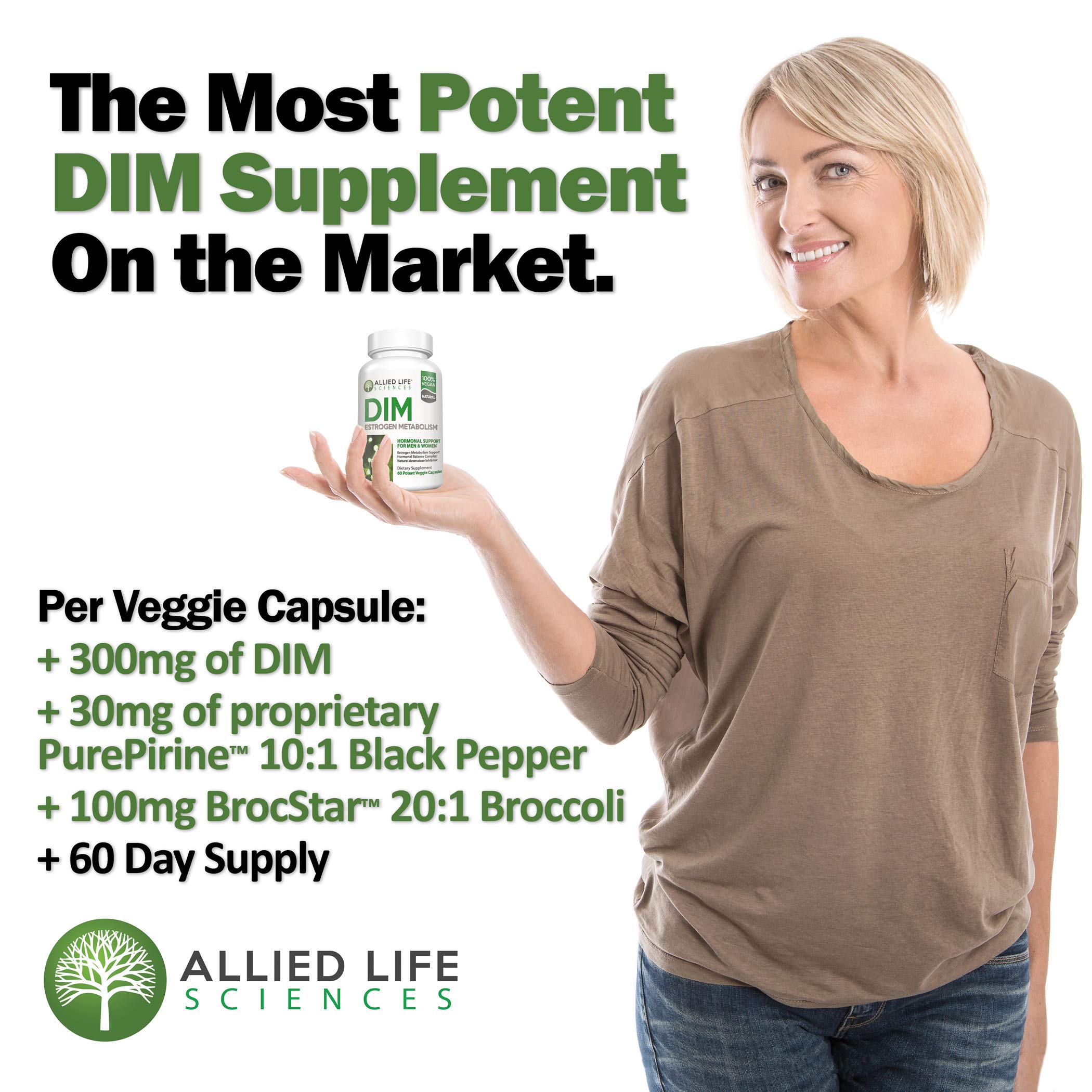 DIM supplement ingredients featuring BrocStar broccoli extract