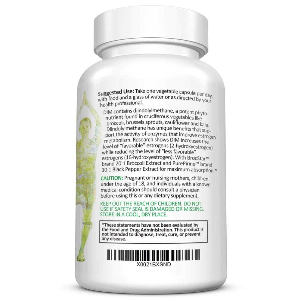 Back label with supplement facts and nutrition information