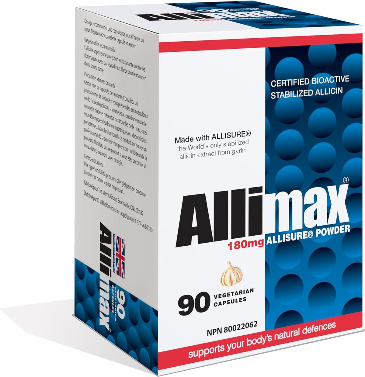 Allimax 180 mg 90 VegCaps bottle front view